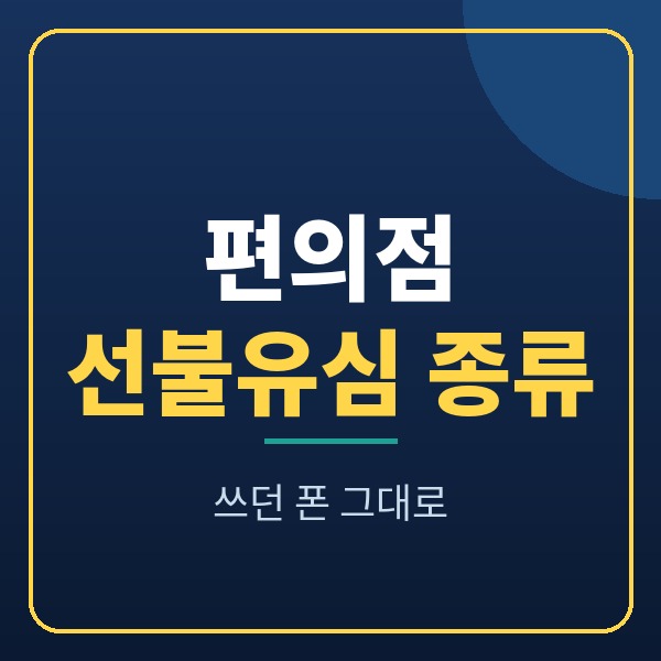 편의점 선불유심 종류